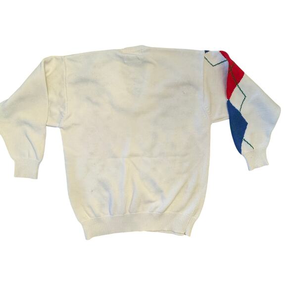 Pringle Cream Sweater with Red and Blue Argyle - Picture 6 of 7